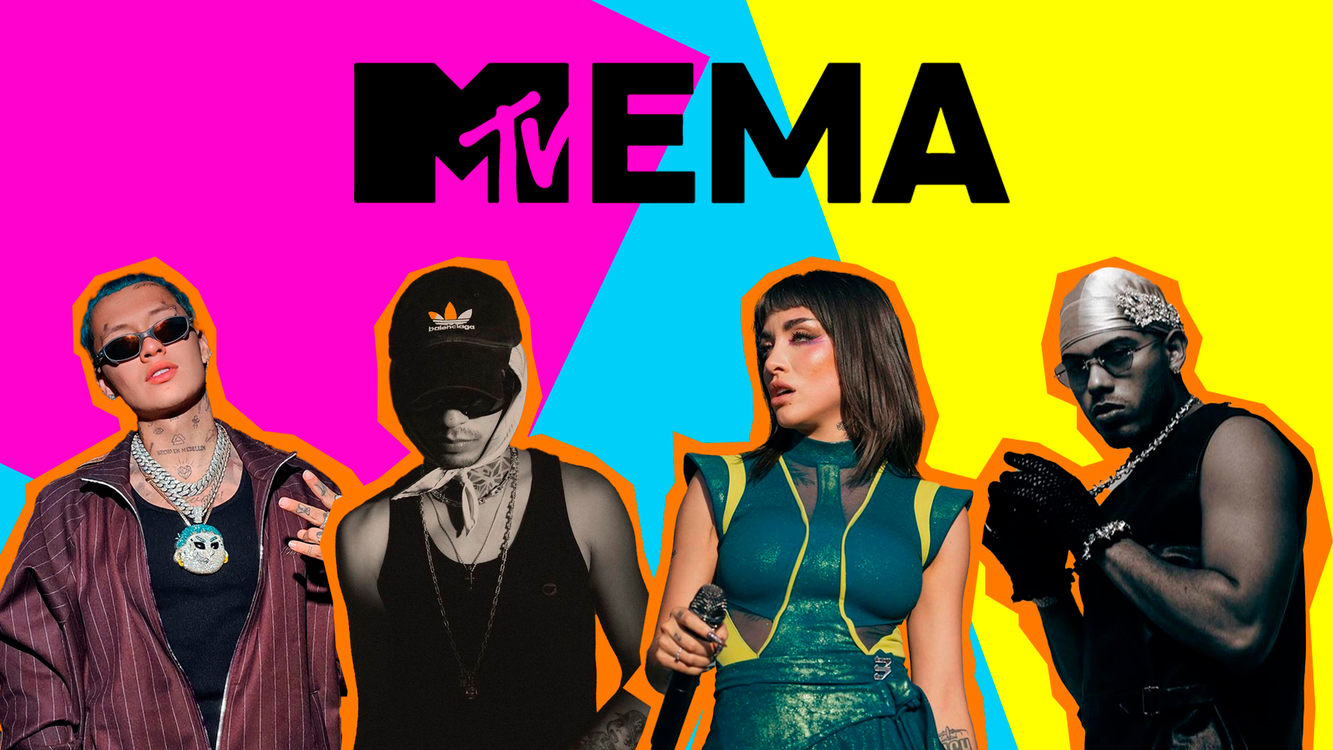 BLESSD, MARÍA BECERRA, MYKE TOWERS Y NATANAEL CANO SE ENFRENTAN EN LOS MTV EMAS 2024