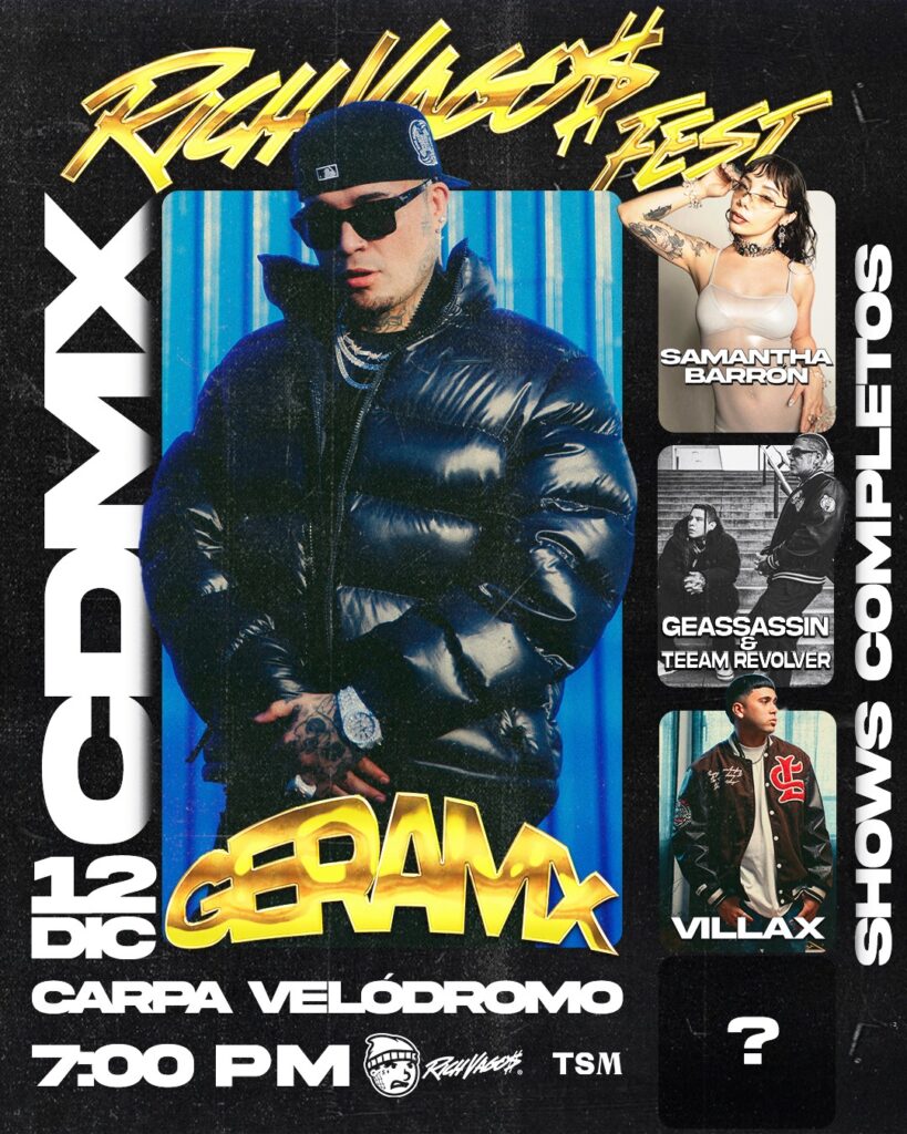 Gera MX presenta el Rich Vagos Fest en CDMX este 12 de diciembre